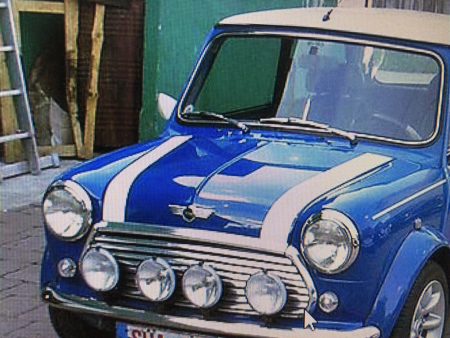 Haubenstreifen für die Motorhaube weiß Mini Cooper Rover Paar bis 2000